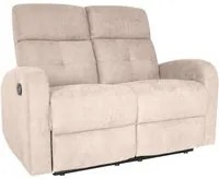 Divano 2 Posti Recliner con Poggiapiedi 130x85x100 cm in Tessuto Beige