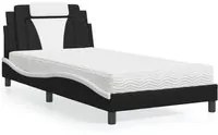 Letto con Materasso Nero e Bianco 100x200 cm in Similpelle 3208780