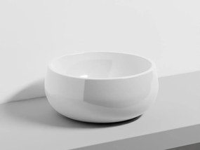 Cielo Tino bacinella 43 cm lavabo da appoggio senza troppopieno in ceramica bianco lucido