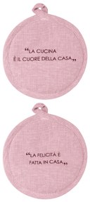 Set 2 presine 17 cm malva con scritta