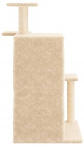 Albero per gatti con tiragraffi in sisal crema 97 cm