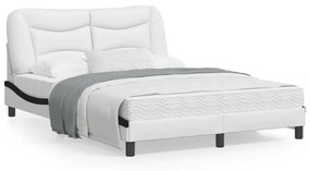 Giroletto Con Testiera Bianco E Nero 140x190 Cm İn Similpelle /