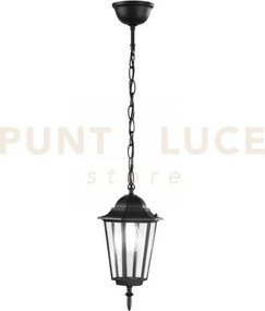 Sospensione milano nera 1 luce attacco e27 ip44 17x84cm alluminio e...