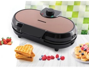 Heinner HWF-1000CR - Piastra per waffle 1000W/230V nera/rosa oro