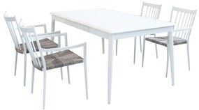 IMPERIUM - set tavolo in alluminio cm 160/240x90x76 h con 4 sedute