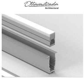 Ottavastrada profilo led da incasso IP67 cm 233 potenza 22.5W 24V 3000°K