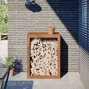 Portalegna 60x40x80 Cm İn Acciaio Corten /