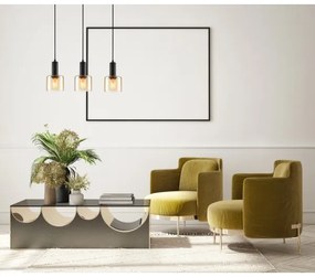 ITALUX PND-65342-3A-BK+AMB - Lampadario a sospensione con filo SANTIA 3xE27/40W/230V