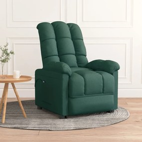 Poltrona Elettrica Reclinabile Verde Scuro İn Tessuto /