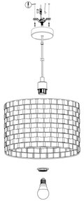 Eglo 99524 - Lampadario a sospensione con filo MARASALES 1xE27/40W/230V diametro 38 cm