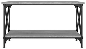 Tavolino grigio sonoma 80x45x45cm in legno multistrato e ferro