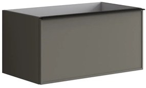 Mobile da bagno sotto lavabo Pixel frame grigio laccato L 80 x H 40 x P 45.5 cm 2 cassetti, lavabo non incluso