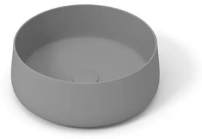 Lavabo da appoggio OLYMPIA CERAMICA tondo piletta non inclusa in ceramica grigio piletta non inclusa