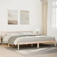 Letto Extra Lungo senza Materasso 180x220 cm in Legno di Pino 852452