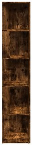 Scaffale angolare rovere fumo 33x33x164,5 cm legno multistrato