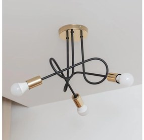 Plafoniera OXFORD 3xE27/15W/230V oro/nero