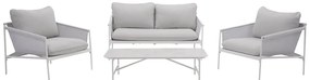 Salotto da giardino Sigma NATERIAL bianco con cuscini in poliestere grigio per 4 persone