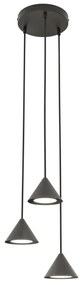 Lampadario a Sospensione in Acciaio ELIT 3 PREMIUM Nero e Oro 3xGX53