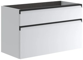 Mobile da bagno sotto lavabo Fusion bianco opaco L 99.5 x H 60 x P 45.5 cm 2 cassetti, lavabo non incluso