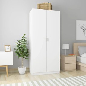 Armadio Bianco 90x52x200 Cm İn Legno Multistrato /