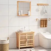 Set Mobili da Bagno 2pz in Legno Massello di Nocecod mxl 125438