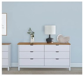 Cassettiera bassa bianca in legno di pino 150x75 cm Post - Støraa