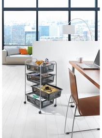 Scaffale mobile in grigio scuro-argento 46x78 cm - Metaltex