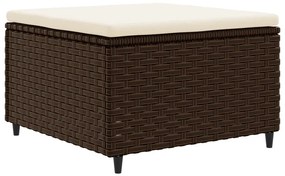 Set divani da giardino 7 pz con cuscini in polyrattan marrone