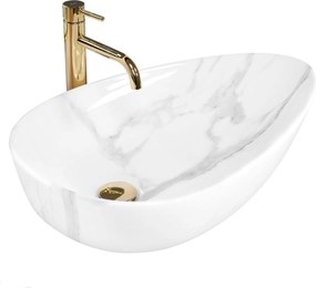 Lavabo da appoggio Rea Greta 65 Bianco Shiny