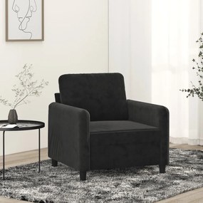 Poltrona Nero 60 Cm Velluto /