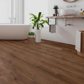 Pavimento laminato passaggio intenso ARTENS H20 Grandis noce scuro resistente all'acqua 72 ore, 3.019 m²
