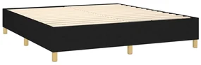 Letto a molle con materasso e led nero 160x200 cm in tessuto