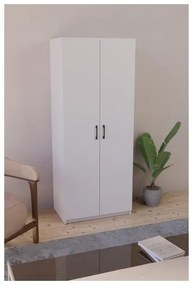 Armadio Guardaroba 74x45x182 Con Barra Appendiabiti Brando Bianco