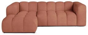 Divano angolare color terracotta (con penisola a sinistra/con chaise lounge) con rivestimento in velluto Cube – Bonami Selection