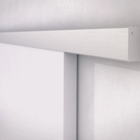 Binario per porta scorrevole da parete Alu, in alluminio grigio e argento anodizzato per anta in legno, L 200 x H 6 cm