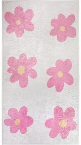 Tappeto per bambini rosa e avorio lavabile 160x230 cm Cute Flowers Pink – Vitaus
