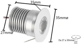 Kit 2 faretti Segnapasso 3W IP44 Colore Bianco Freddo 6.000K