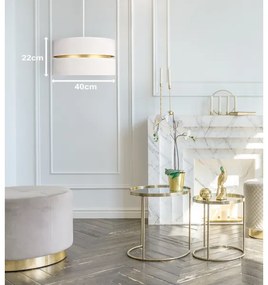 Duolla - Lampadario a sospensione con filo DUO 1xE27/15W/230V diametro 40 cm color crema/oro