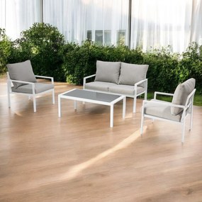 FLAMENCO - salotto con struttura in alluminio verniciato antracite o bianco