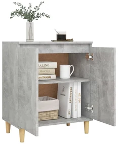 Credenza e gambe in legno grigio cemento 60x35x70cm truciolato