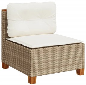 Set divano da giardino 8 pz con cuscini beige in polyrattan