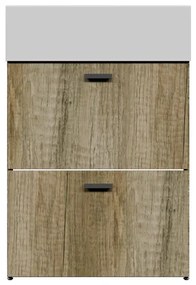 Mobile da bagno sotto lavabo COLAVENE Nobu marrone opaco L 59 x H 71 x P 49 cm 2 ante, lavabo non incluso