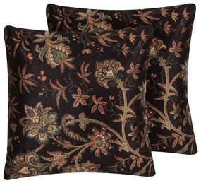 Set di 2 cuscini con stampa floreale multicolore 45 x 45 cm KARUR Beliani