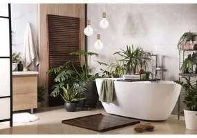 Lampadario a sospensione con filo MIROS 3xE27/60W/230V tondo bianco/oro