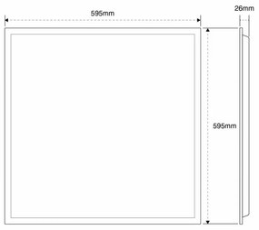 Pannello LED a Sospensione 60x60 48W, 110lm/W, No Flickering Colore Bianco Freddo 5.700K