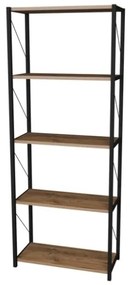 Libreria 5 Ripiani Stile Industrial 60x30x160 Jacob Rovere