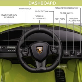 Macchina Elettrica per Bambini 12V con Licenza Lamborghini Sian FKP 37 Verde...