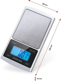 ELDONEX EKS-4040-SL - Bilancia di alta precisione 2xCR2032 argento