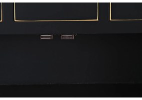 Cassettiera DKD Home Decor 63 x 28 x 101 cm Abete Nero Dorato Orientale Legno MDF