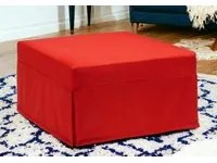 Letto pieghevole Ancilla, Pouf trasformabile in letto singolo, 100% Made in Italy, Pouf in tessuto da soggiorno, cm 80x80h45, Rosso